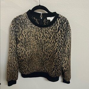 Rachel Zoe Leopard Print Crew Neck Sweater
